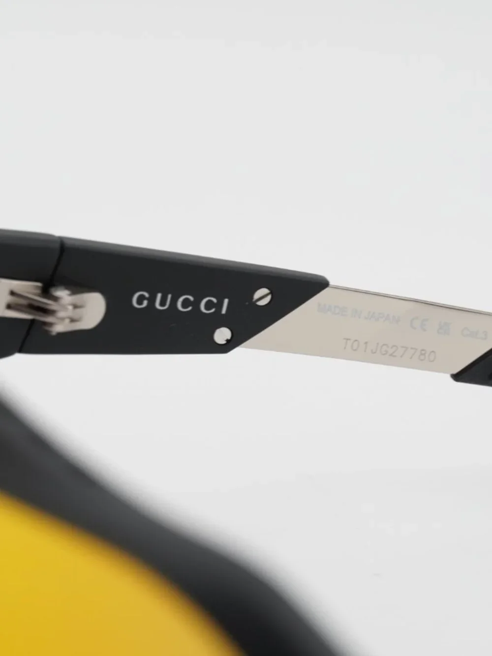 Gucci GG2017S 004 Sunglasses Black Shield Frame, Orange Mirror Lenses